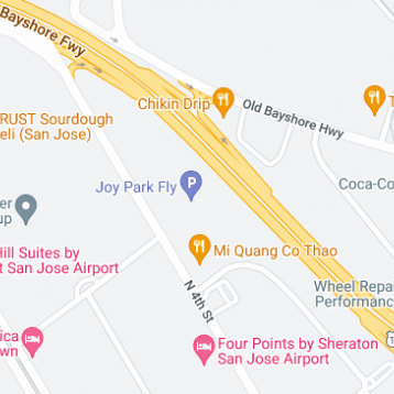 San Jose Airport Parking Park And Jet Valet Covered San Jose   San Jose Airport Parking Park Joy Parkfly Valet Covered San Jose Map 